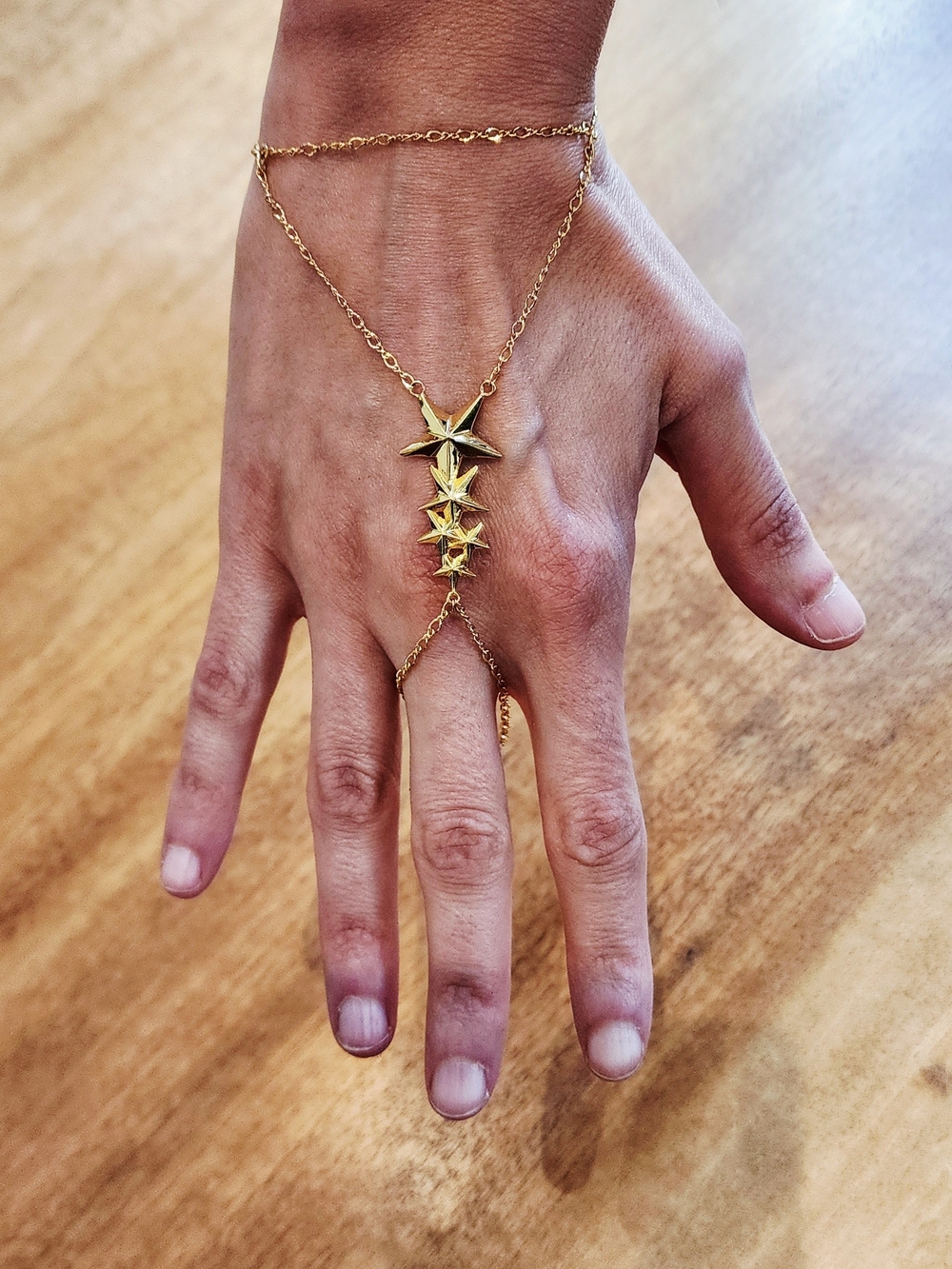 Pamela Love Stardust Gold Hand Chain Bracelet And Ring